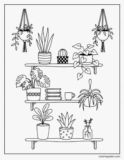 Plant Shelf coloring page