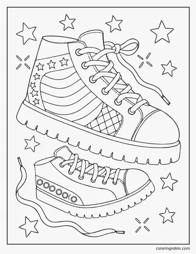 Sneakers coloring page