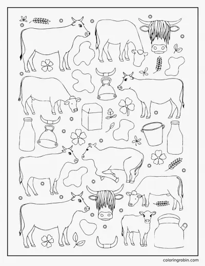 Cow Doodle Page coloring page