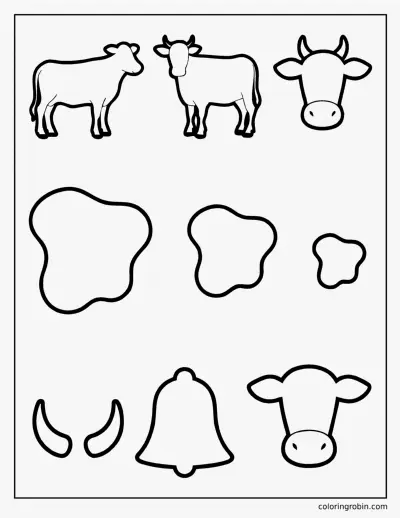 Cow Templates coloring page