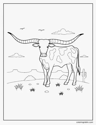 Texas Longhorn coloring page