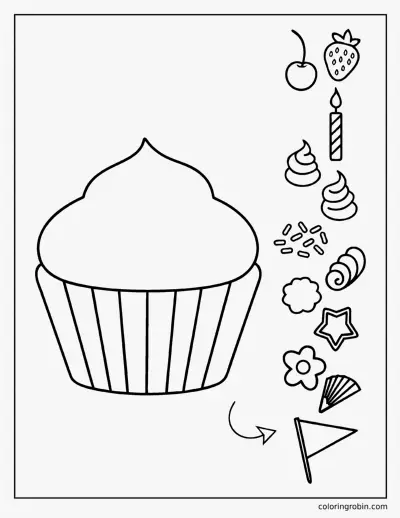 Design Your Own Cupcake coloring page