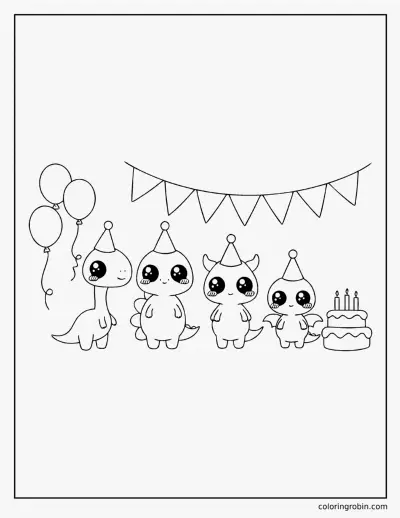 Dinosaur Party coloring page