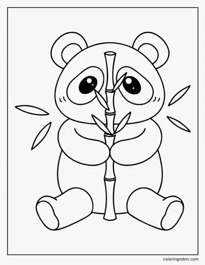 Panda with Bamboo coloring page