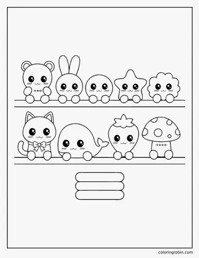 Plush Toy Shelf coloring page