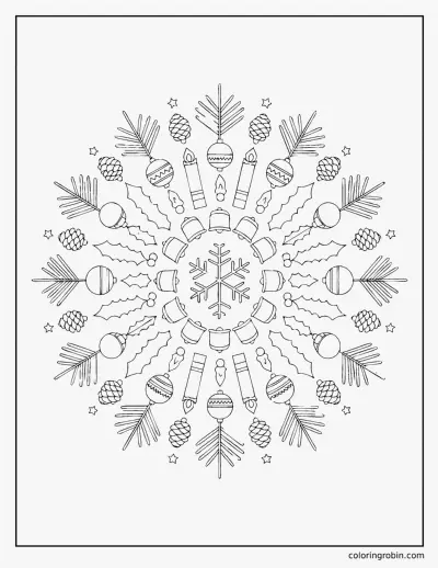 December Mandala coloring page