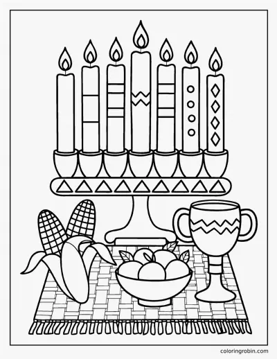 Kinara for Kwanzaa coloring page
