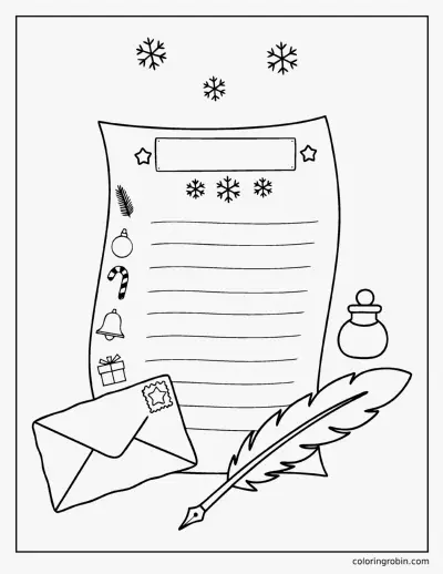 Letter to Santa coloring page