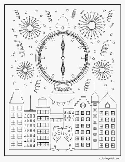 New Years Eve Countdown coloring page