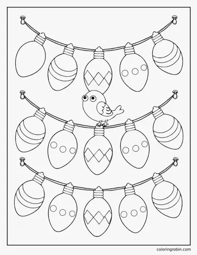 String of Christmas Lights coloring page