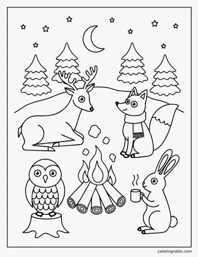 Winter Solstice Night coloring page
