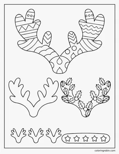 Antler Shapes to Cut Out coloring page