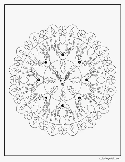 Deer Mandala coloring page