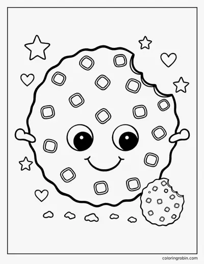 Big Chocolate Chip Cookie coloring page