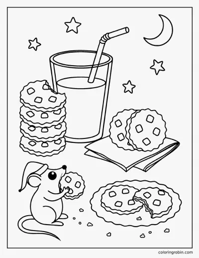 Cookies and Milk coloring page
