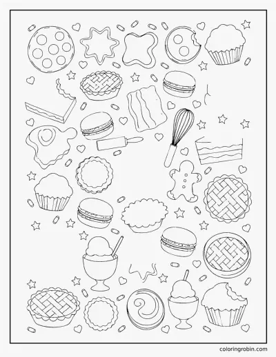 Dessert Doodle Page coloring page