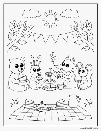Dessert Picnic coloring page
