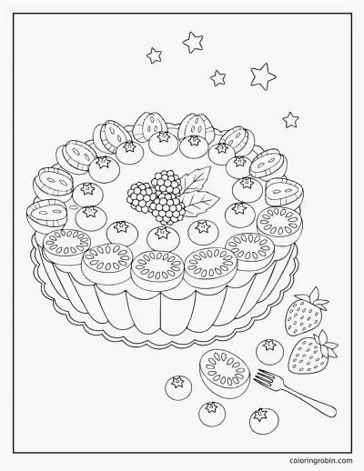 Fruit Tart coloring page