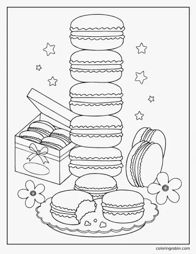 Macarons coloring page