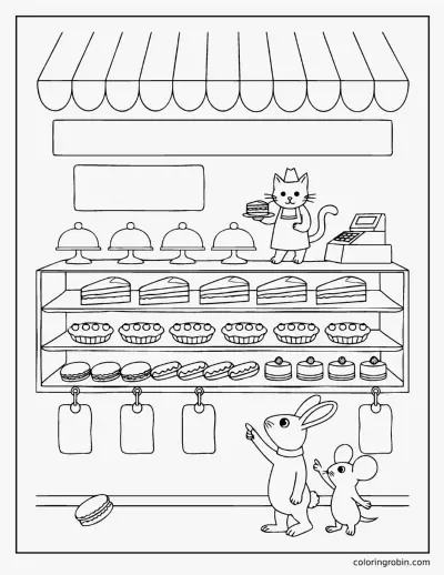 Patisserie Counter coloring page