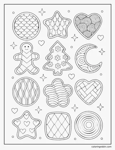 Patterned Cookies coloring page