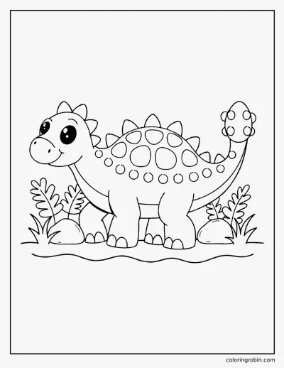 Ankylosaurus coloring page