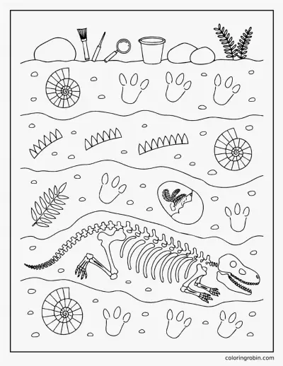 Fossil Dig coloring page