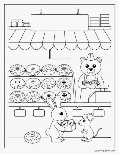 Donut Shop coloring page