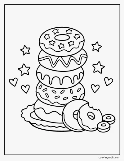 Donut Stack coloring page