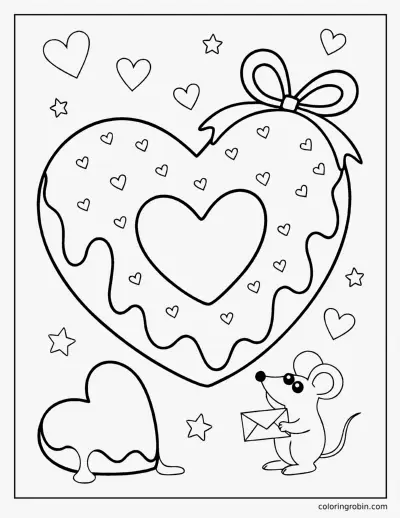 Heart Donut coloring page
