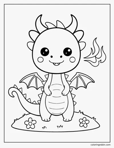 Chibi Dragon coloring page