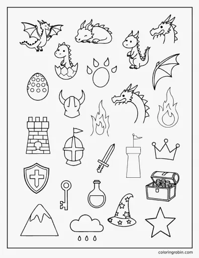 Dragon Doodle Page coloring page