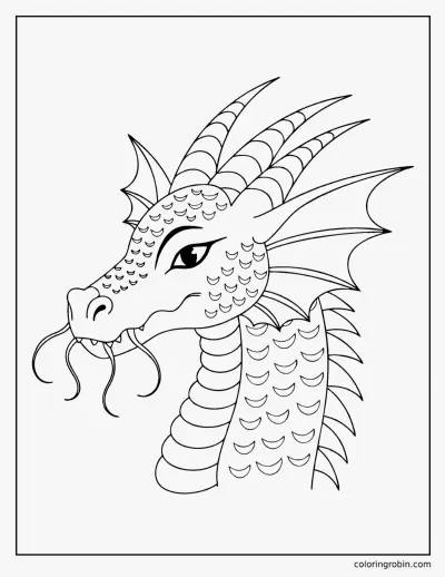 Dragon Head Portrait coloring page