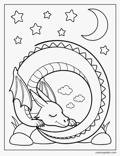 Sleeping Dragon coloring page