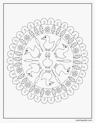 Duck Mandala coloring page