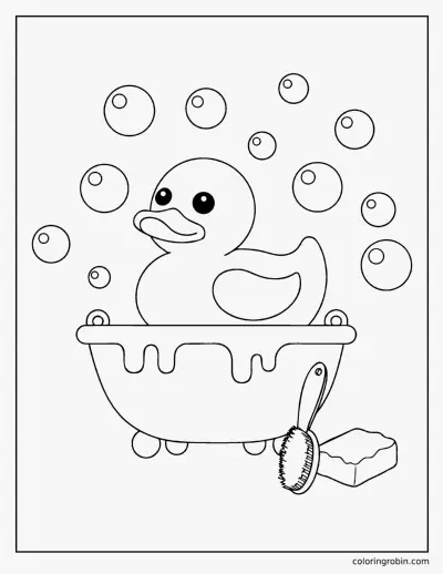 Rubber Duck in the Bath coloring page