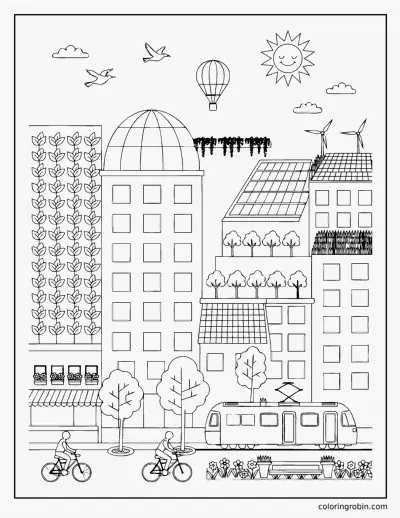 Green City of the Future coloring page