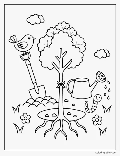 Planting a Tree coloring page