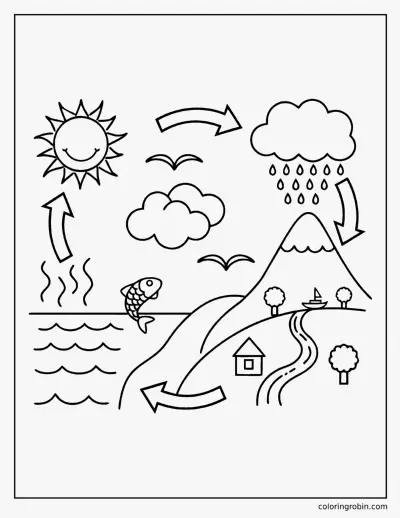 The Water Cycle coloring page
