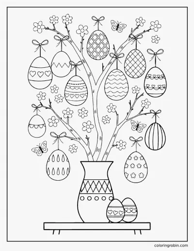 Easter Egg Tree coloring page
