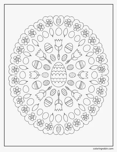 Easter Egg Mandala coloring page