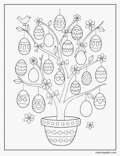 Easter Egg Tree coloring page