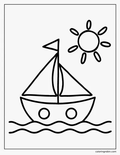 Sailing Boat coloring page