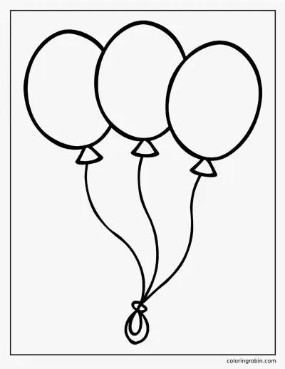 Three Balloons coloring page
