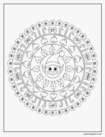 Elf Mandala coloring page
