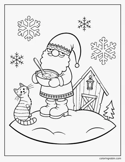 Scandinavian Tomte coloring page