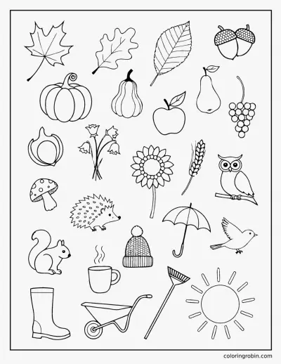Fall Doodle Page coloring page