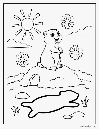 Groundhog Day Shadow coloring page