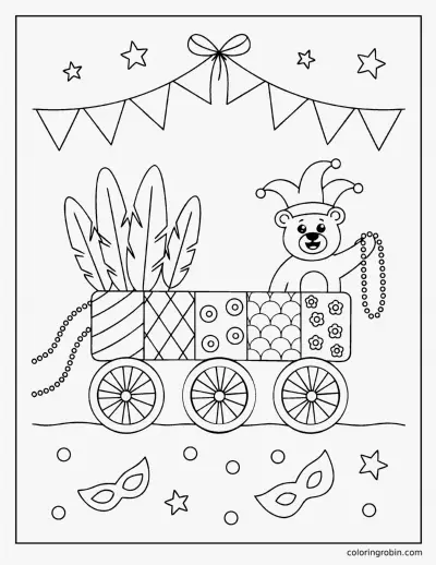 Mardi Gras Parade Float coloring page