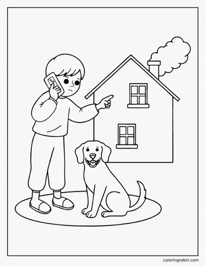 Calling for Help coloring page